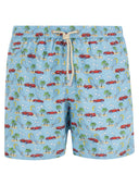 Mc2 Saint Barth Lightweight Fabric Swim Boxer Shorts With Print