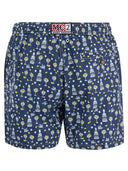 Mc2 Saint Barth Lightweight Fabric Swim Boxer Shorts With Print