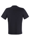Brunello Cucinelli Crew Neck Basic Fit Cotton Jersey T Shirt With Print
