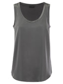 Brunello Cucinelli Reversible Stretch Silk Satin Top