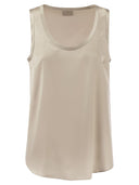 Brunello Cucinelli Reversible Stretch Silk Satin Top