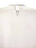 Brunello Cucinelli Silk T Shirt With Monili Details