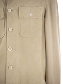 Brunello Cucinelli Suede Shirt Style Cardigan With Pockets