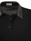Brunello Cucinelli Cotton Polo Shirt With Jewelled Collar