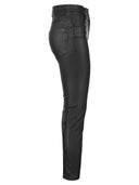 Brunello Cucinelli Stretch Nappa Leather Slim Trousers With Shiny Tab