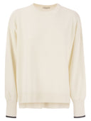 Brunello Cucinelli Cashmere a maglia con polsini di contrasto lucido