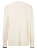 Brunello Cucinelli Cashmere a maglia con polsini di contrasto lucido