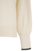 Brunello Cucinelli Cashmere a maglia con polsini di contrasto lucido