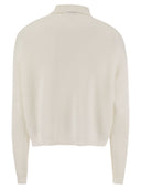 Brunello Cucinelli English Rib Cotton Polo Style Jersey With Jewellery