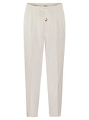 Brunello Cucinelli Leisure Fit Cotton Gabardine Trousers With Drawstring And Double Darts