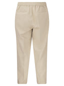 Brunello Cucinelli Leisure Fit Cotton Gabardine Trousers With Drawstring And Double Darts