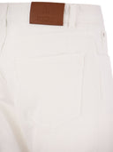 Brunello Cucinelli Garment Dyed Traditional Fit Five Pocket Trousers In Slubbed Cotton Denim