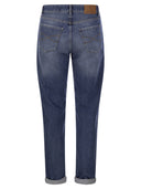 Brunello Cucinelli Five Pocket Slim Fit Trousers In Comfort Denim
