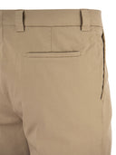 Brunello Cucinelli Garment Dyed Leisure Fit Trousers In American Pima Comfort Cotton With Pleats