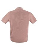 Brunello Cucinelli geribbelde katoenen polosijl jersey