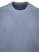 Brunello Cucinelli Cotton Rib Sweater With Raglan Sleeve