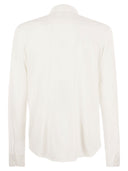 Majestic Long Sleeved Shirt In Lyocell And Cotton