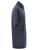 Brunello Cucinelli linnen en katoenen gebreide poloshirt