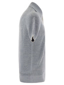 Brunello Cucinelli Linen And Cotton Half Rib Knit Polo Shirt With Contrasting Detailing