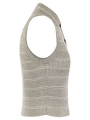 Brunello Cucinelli Sleeveless Ribbed Polo Shirt
