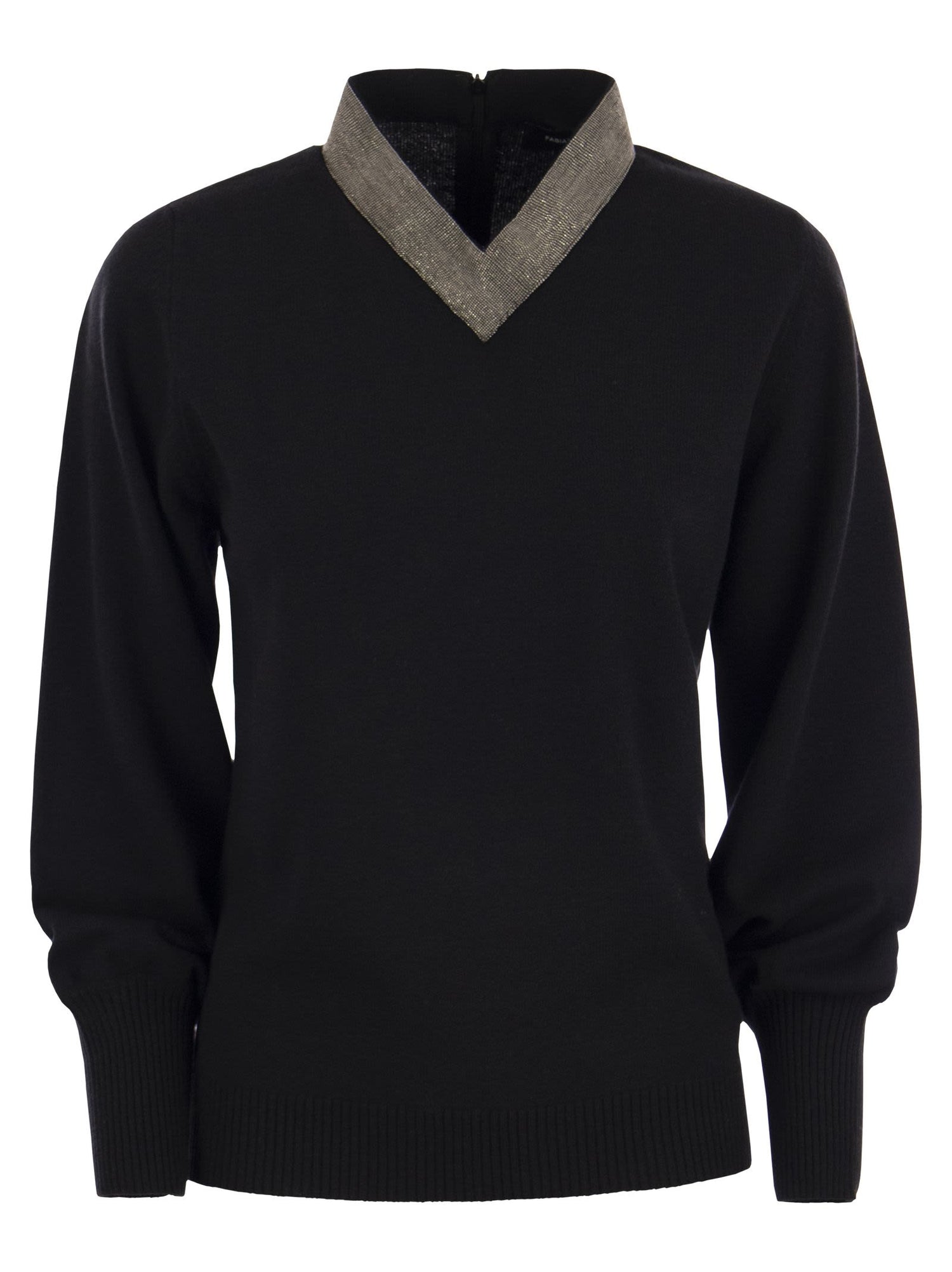 Fabiana Filippi V Neck Sweater With Necklace | Balardi