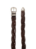 Brunello Cucinelli Braided Calfskin Belt With Detailed Buckle And Tip