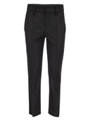 Brunello Cucinelli Slim sigarette pantaloni in lana vergine e allungamento coprire con la caviglia