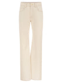 Brunello Cucinelli pantaloni sciolti in denim comfort tinto di abbigliamento con linguetta luccicante