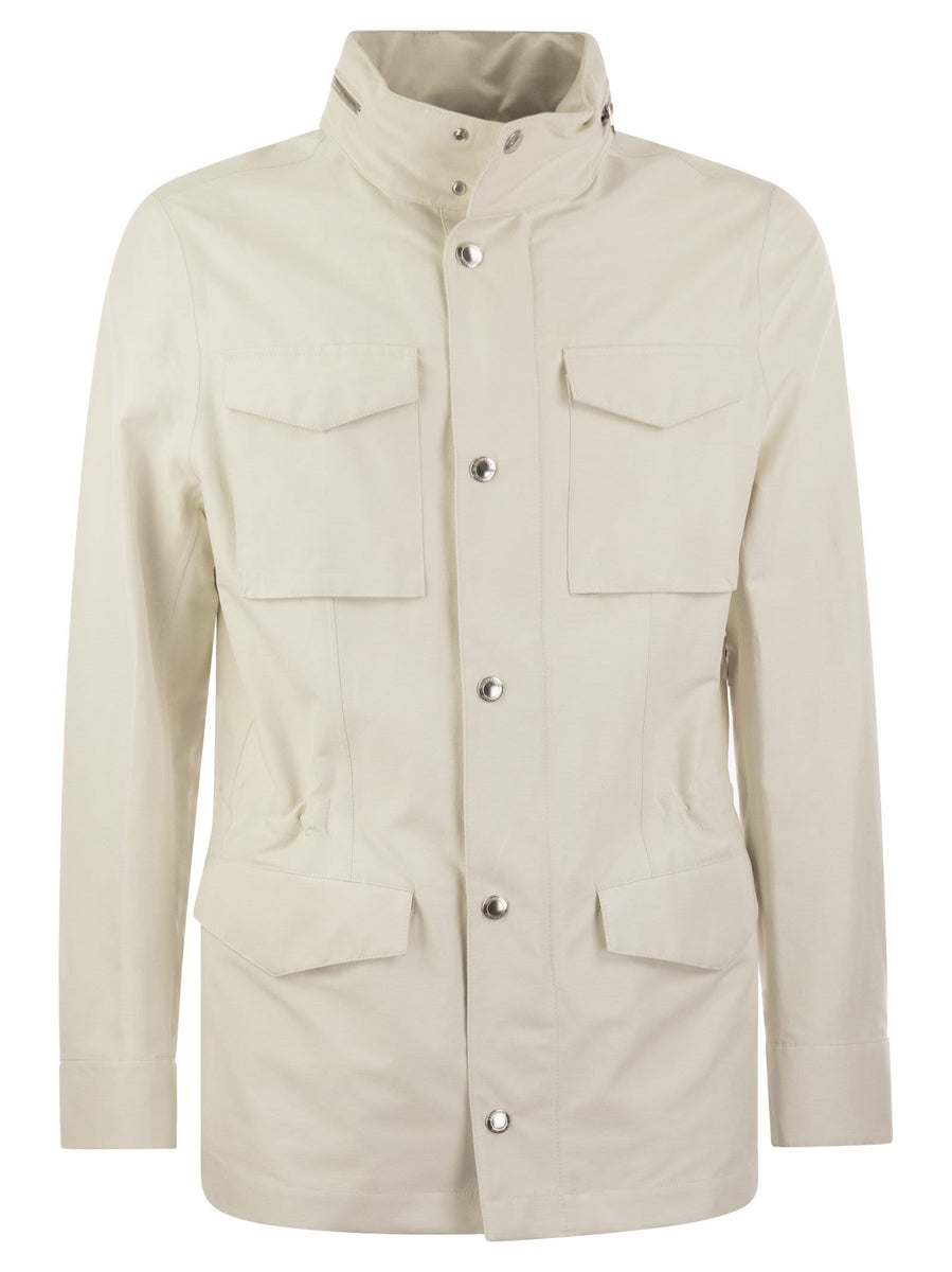 Brunello Cucinelli Field Jacket In Linen And Silk Membrane Panama With ...