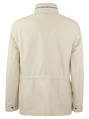 Brunello Cucinelli Field Jacket In Linen And Silk Membrane Panama With Heat Tapes