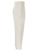 Brunello Cucinelli Slouchy Trousers In Viscose And Linen Fluid Twill With Moniline