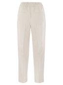 Brunello Cucinelli Slouchy Trousers In Cotton Gabardine And Linen