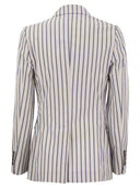 Brunello Cucinelli a doppia giacca del petto in cotone e lino