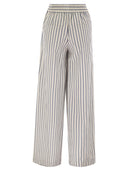 Brunello Cucinelli Loose Track Trousers In Wrinkled Cotton Linen Poplin