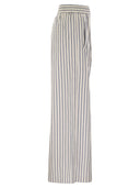 Brunello Cucinelli Loose Track Trousers In Wrinkled Cotton Linen Poplin