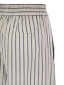 Brunello Cucinelli Loose Track Trousers In Wrinkled Cotton Linen Poplin