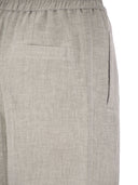 بنطال برونيلو كوتشينيللي واسع من مزيج الكتان