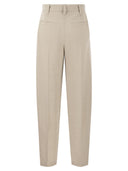Brunello Cucinelli Curved Viscose And Linen Trousers