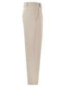 Brunello Cucinelli Curved Viscose And Linen Trousers