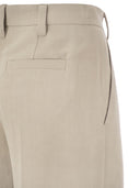 Brunello Cucinelli Curved Viscose And Linen Trousers