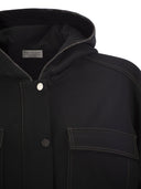 Brunello Cucinelli Lightweight Stretch Cotton Fleece Outerwear With Jewellery