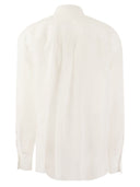 Brunello Cucinelli Cotton Organza Shirt With Dazzling Magnolia Embroidery
