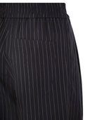 Brunello Cucinelli Sparkling Stripe Cotton Gauze Loose Trousers