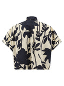 Brunello Cucinelli Ramage Print Cotton Poplin Shirt With Jewellery