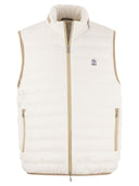 Brunello Cucinelli Sleeveless Down Jacket In Membranated Nylon