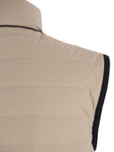 Brunello Cucinelli Sleeveless Down Jacket In Membraned Nylon With Monile