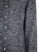 Brunello Cucinelli Paisley Linen Slim Fit Shirt