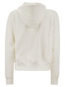 Brunello Cucinelli Smooth Cotton Fleece Hooded Topwear With Shiny Piping