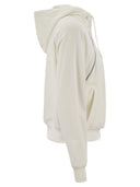 Brunello Cucinelli Smooth Cotton Fleece Hooded Topwear With Shiny Piping