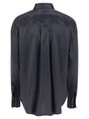 Brunello Cucinelli Stretch Silk Satin Shirt With Shiny Pockets